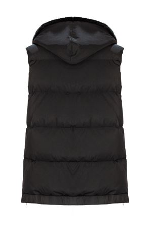 Black nylon sleeveless jacket LOU ANDREA | YZ21417LUW5MATBLACK